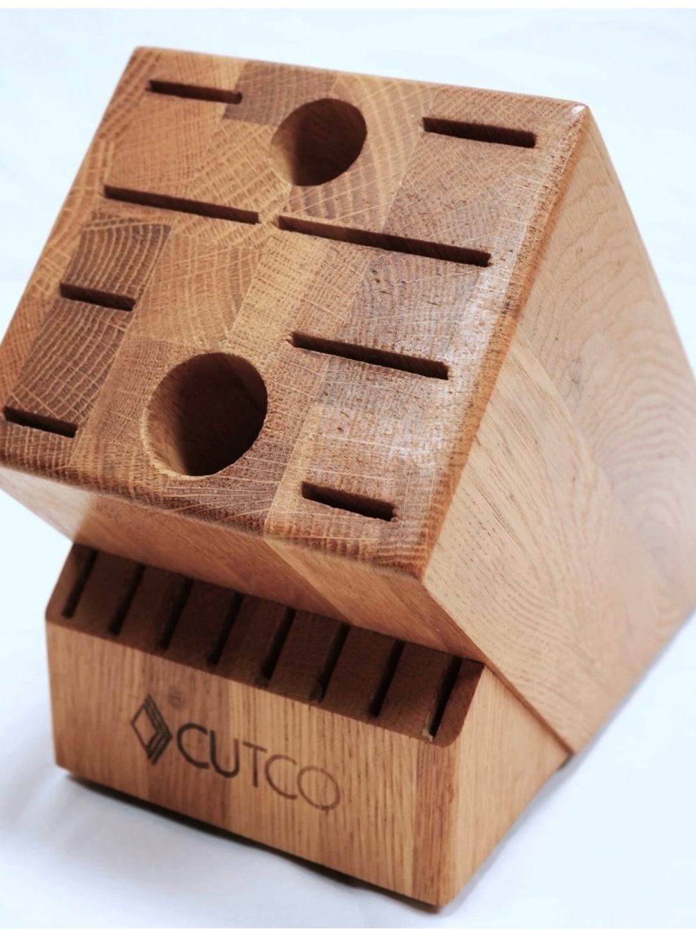 Cutco Homemaker 18 Slot Solid Oak Knife Block Made In USA Knives Storage Organi